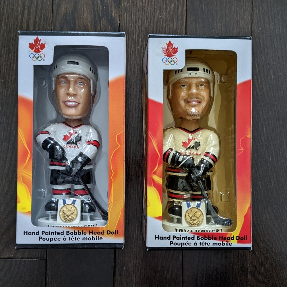 NEW Joe Nieuwendyk Ed Jovanovski Team Canada Olympic hockey Bobblehead